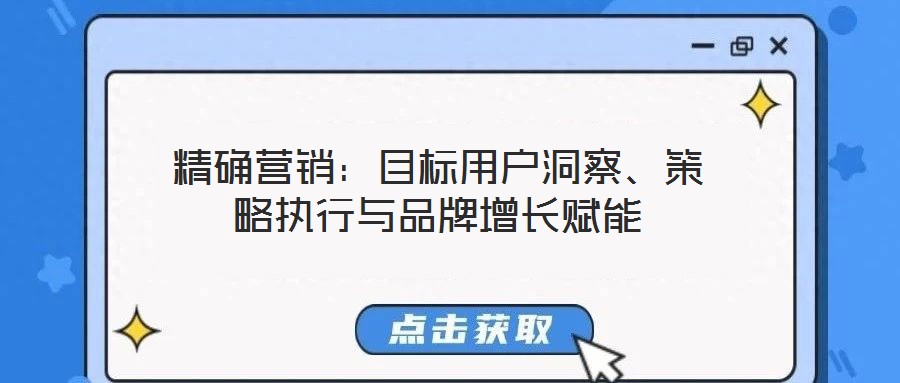 精確營銷:目標用戶洞察、策略執(zhí)行與品牌增長賦能