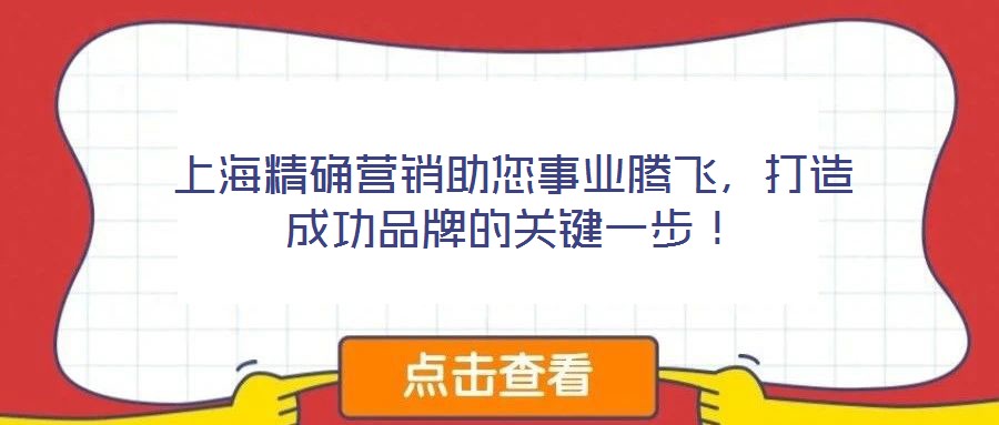 上海精確營銷助您事業(yè)騰飛,打造成功品牌的關鍵一步!