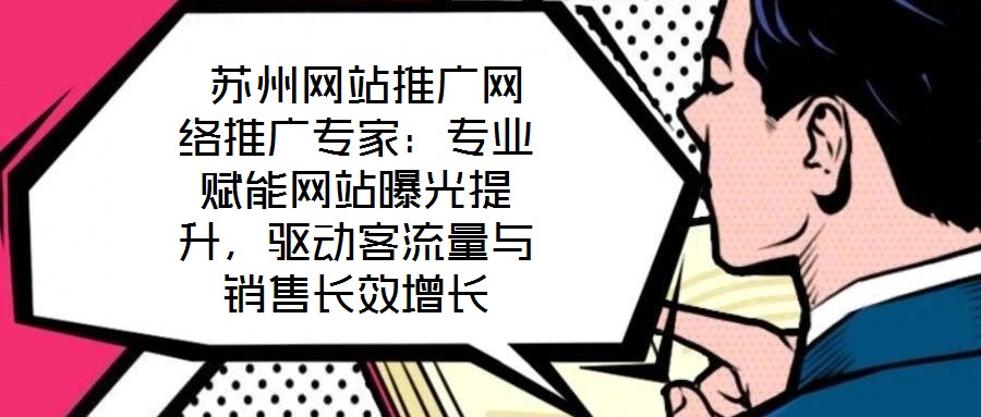蘇州網站推廣網絡推廣專家:專業賦能網站曝光提升,驅動客流量與銷售長效增長