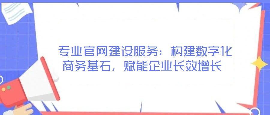 專業(yè)官網(wǎng)建設(shè)服務(wù):構(gòu)建數(shù)字化商務(wù)基石,賦能企業(yè)長效增長